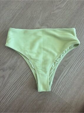Billabong Ribbed High-Waist Bikini Bottom in Light Green